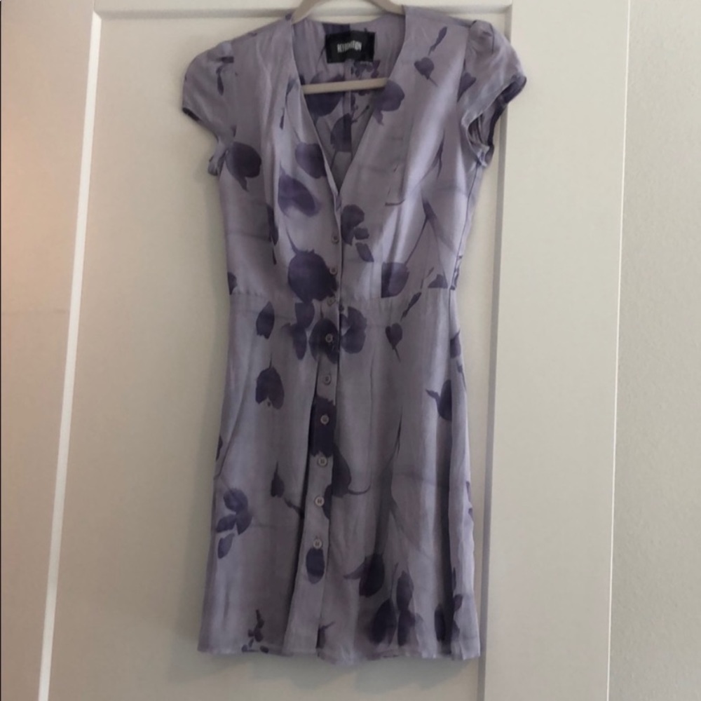 Reformation Purple Keene Monroe button front dress